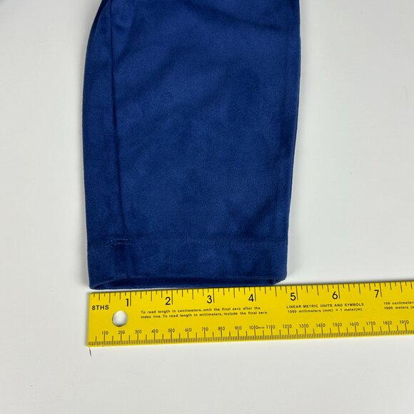 H Halston Leggings Women S Faux Suede Mid Rise Pull On Stretch Blue Skinny *Flaw - Picture 9 of 14